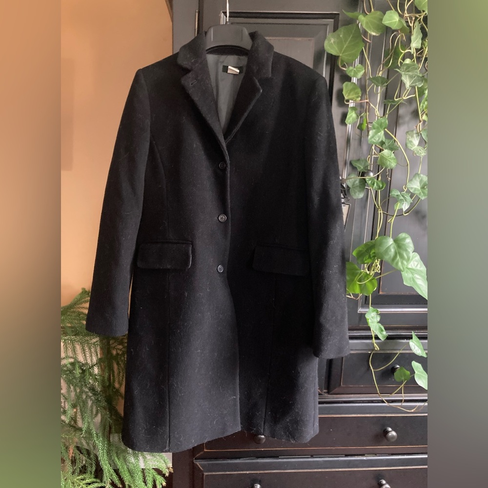 JCrew Top Coat. Beautiful wool and cashmere black coat.